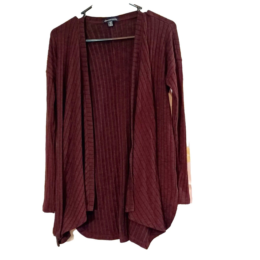 American Eagle Open Front Cardigan Women's XS Red Heather Lightweight Knit GUC